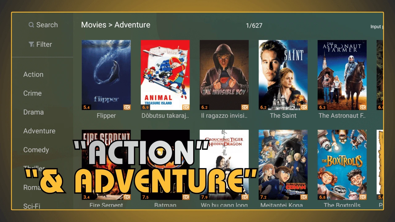 Filmes de acao e aventura em Full HD no Youcine APK gratis