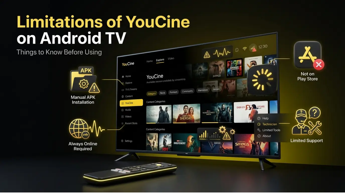 Limitacoes de TV Box antigas com o Youcine APK versao nova