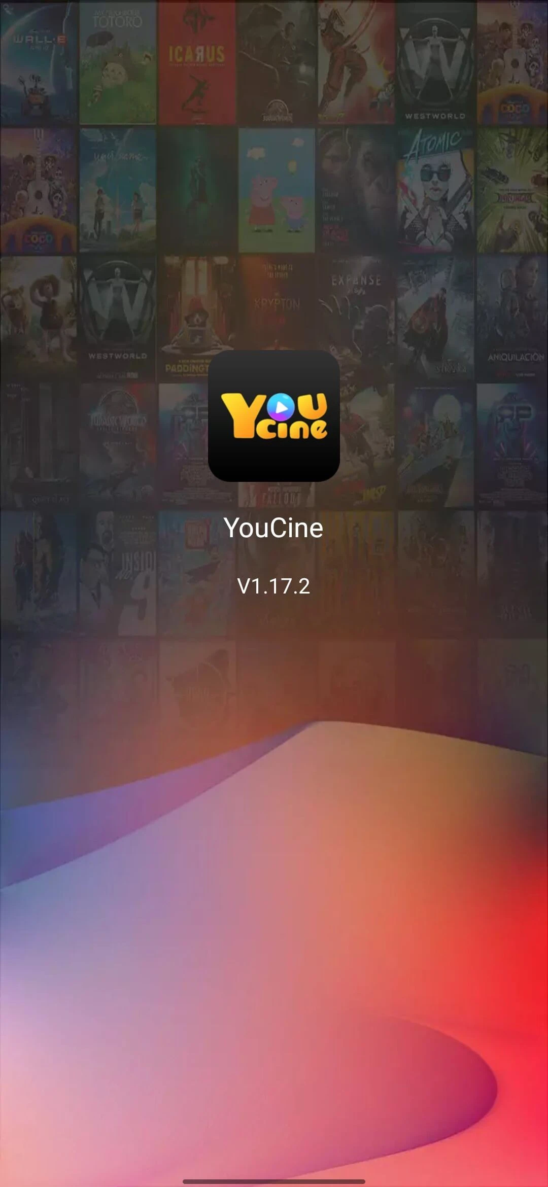 Tela inicial do Youcine APK com filmes e series em destaque no Android