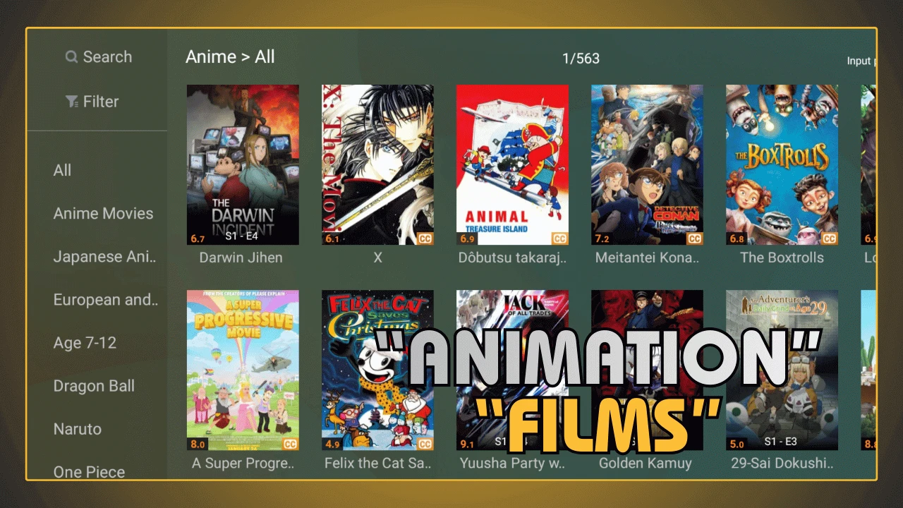 Filmes de animacao para todas as idades no Youcine APK gratis