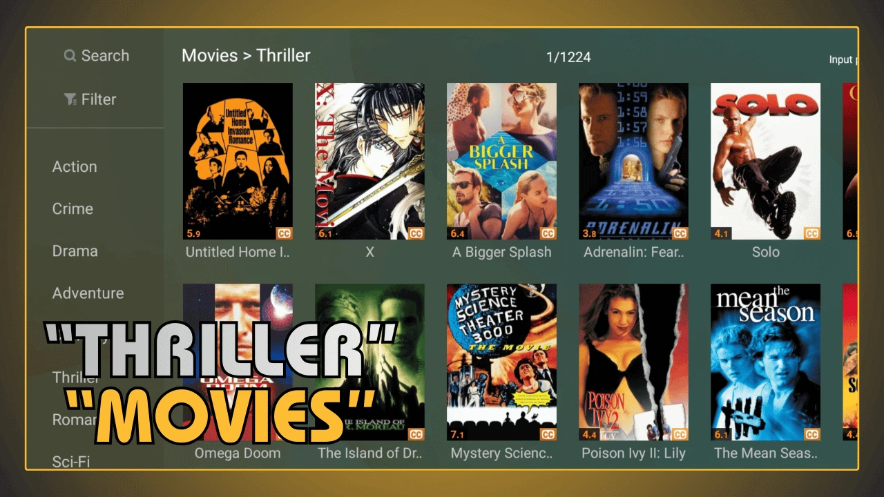 Filmes thriller de acao e crime no Youcine APK para Android